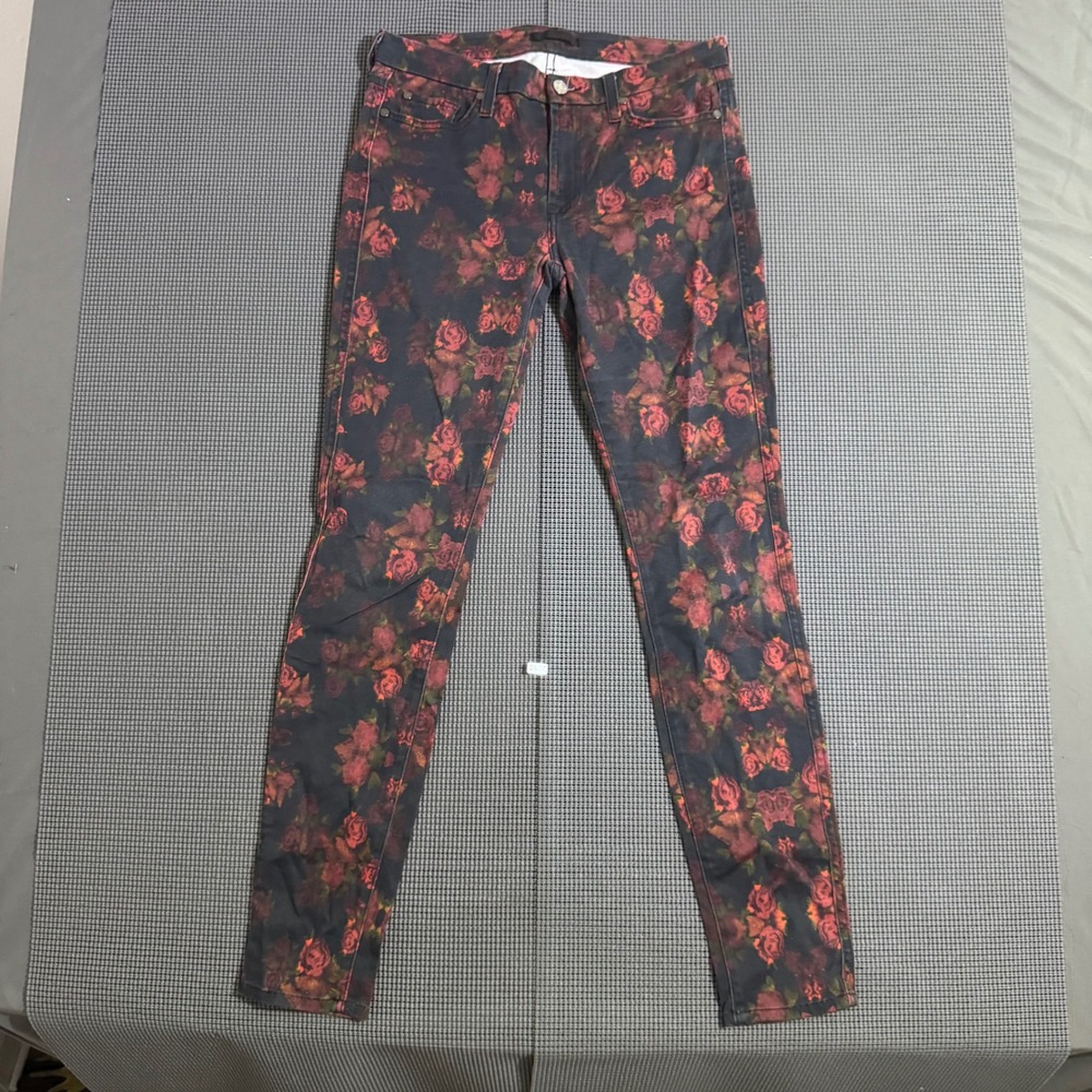 7 For All Mankind Womens Floral Rose Skinny Pants Size 29